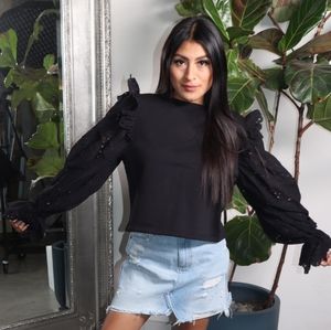 Zara Black Long Sleeve Sweater